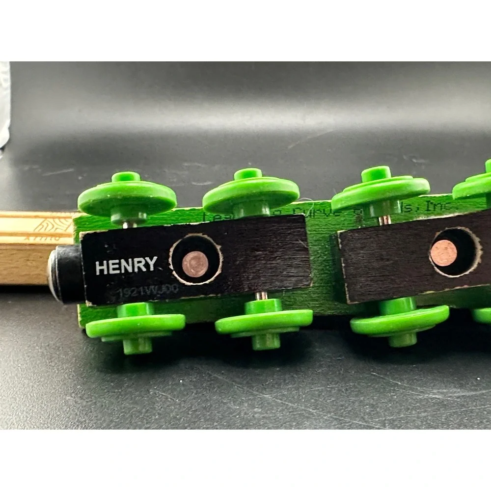 Learning Curve Thomas Henry Wooden Railway Train with Tender‎ Vtg 2003 #3 Green